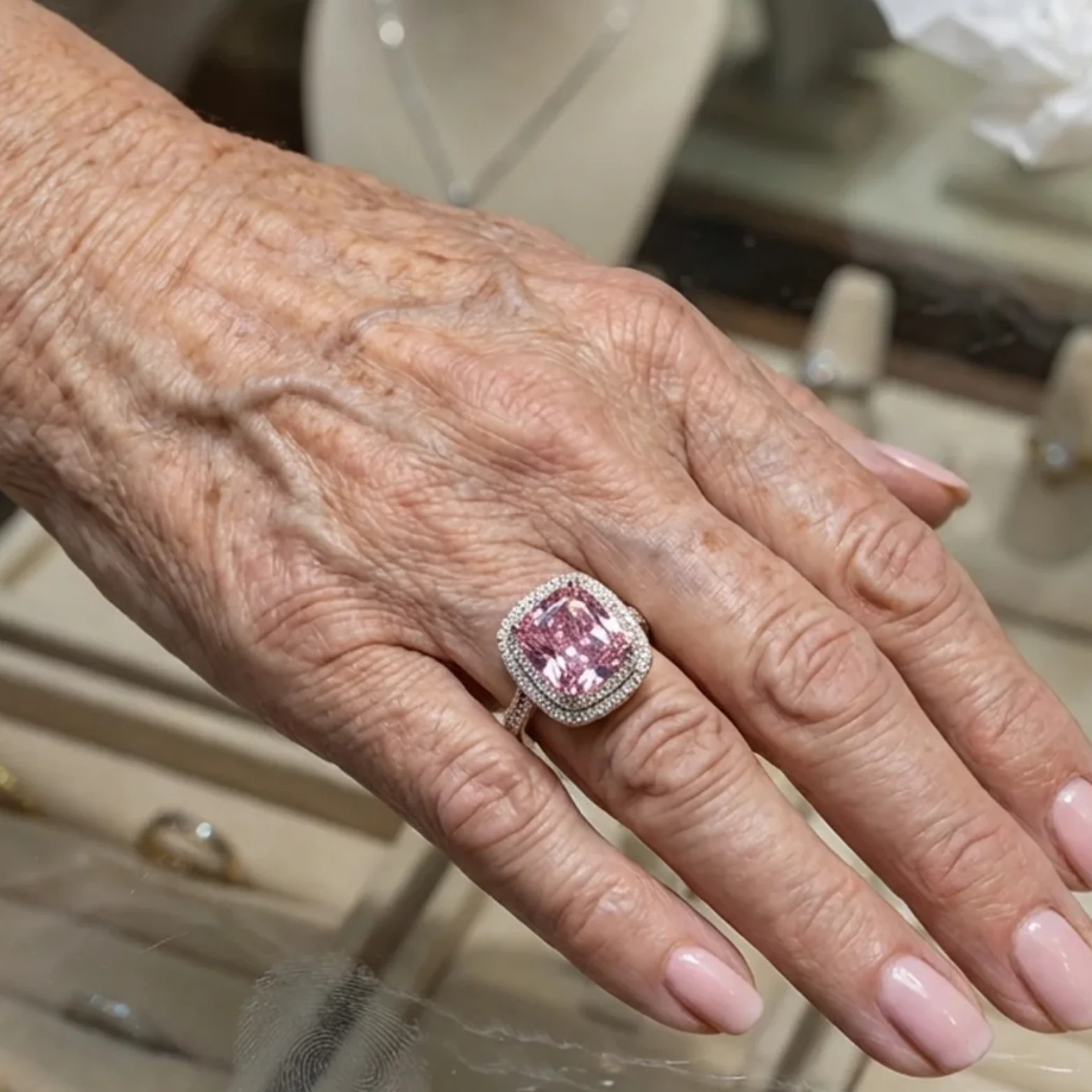 Cushion Pink Sapphire Ring | Rose Gold - Image 6