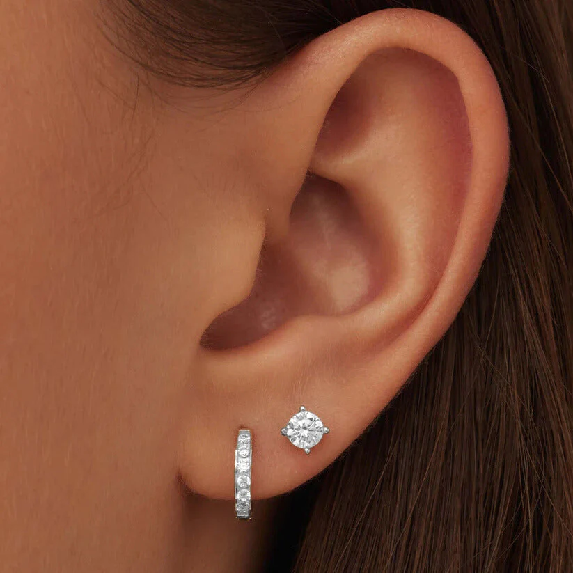 Dara Brillane Stone Earrings Set | White Gold - Image 5