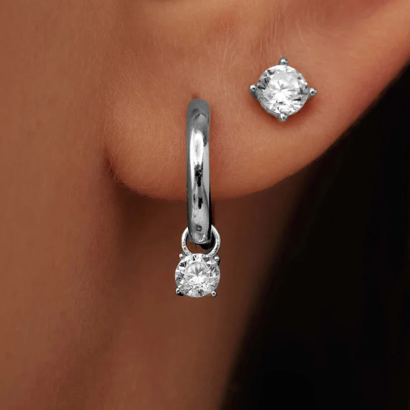Larmes de Lune Stone Earrings Set | White Gold - Image 3