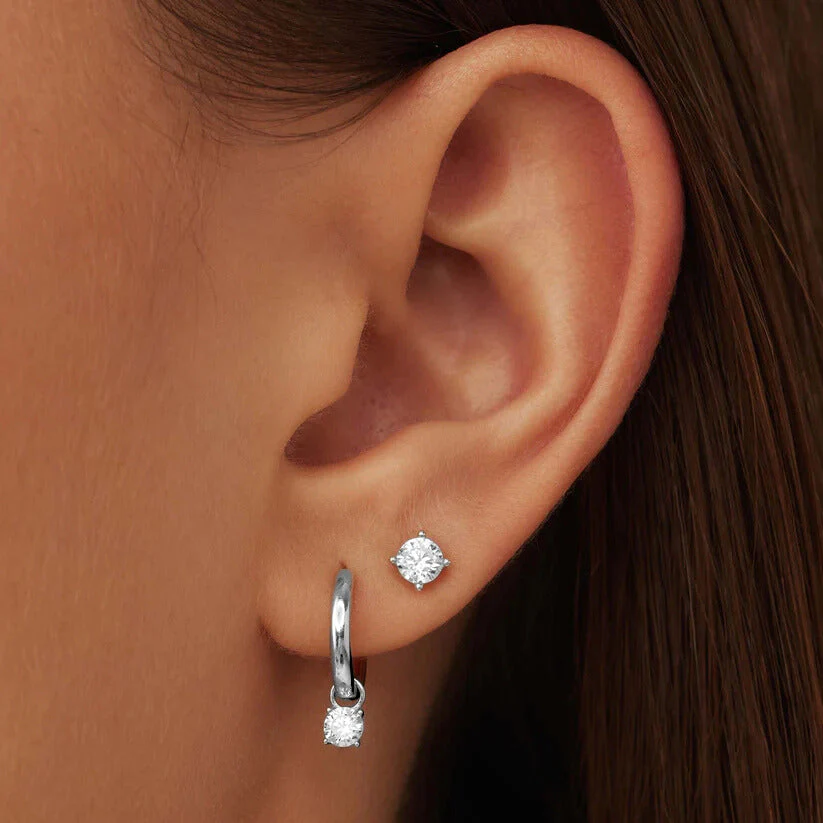 Larmes de Lune Stone Earrings Set | White Gold - Image 4